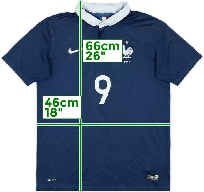 2014-15 France Home Shirt #9 - 5/10 - (XL.Boys)