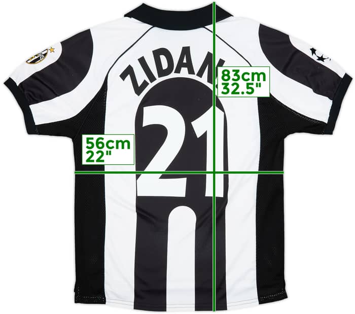 1997-98 Juventus Centenary Home Shirt Zidane #21 - 7/10 - (L)