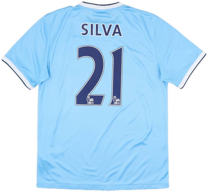 2013-14 Manchester City Home Shirt Silva #21 - 8/10 - (M)