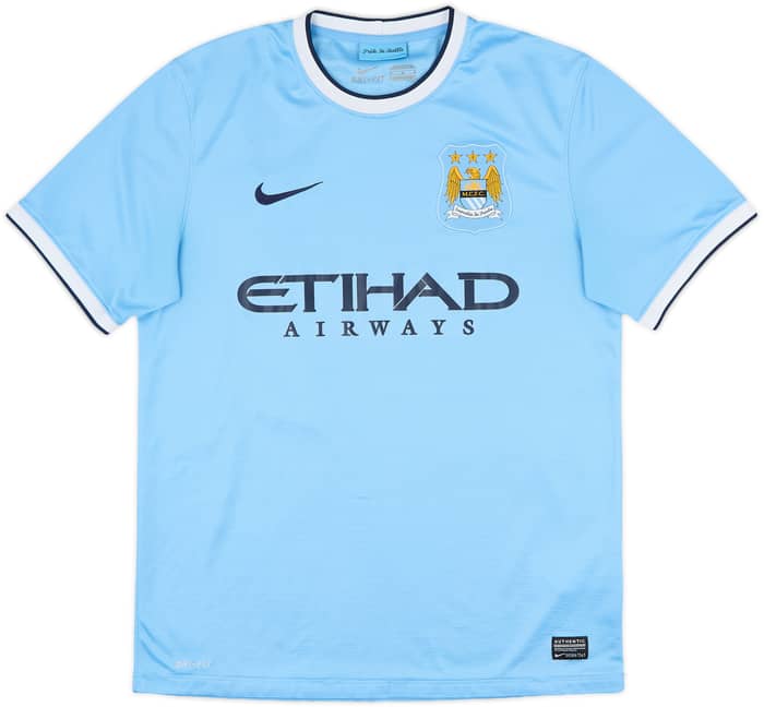 2013-14 Manchester City Home Shirt Silva #21 - 8/10 - (M)