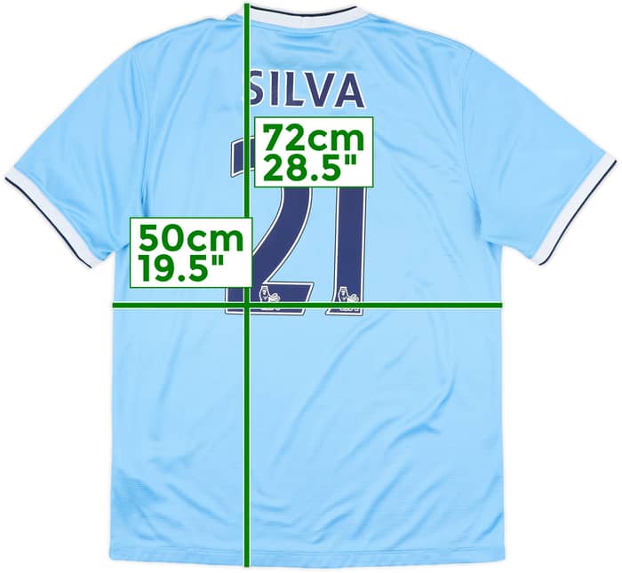2013-14 Manchester City Home Shirt Silva #21 - 8/10 - (M)