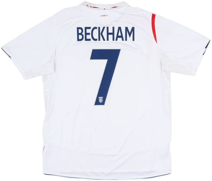 2005-07 England Home Shirt Beckham #7 - 6/10 - (XL)