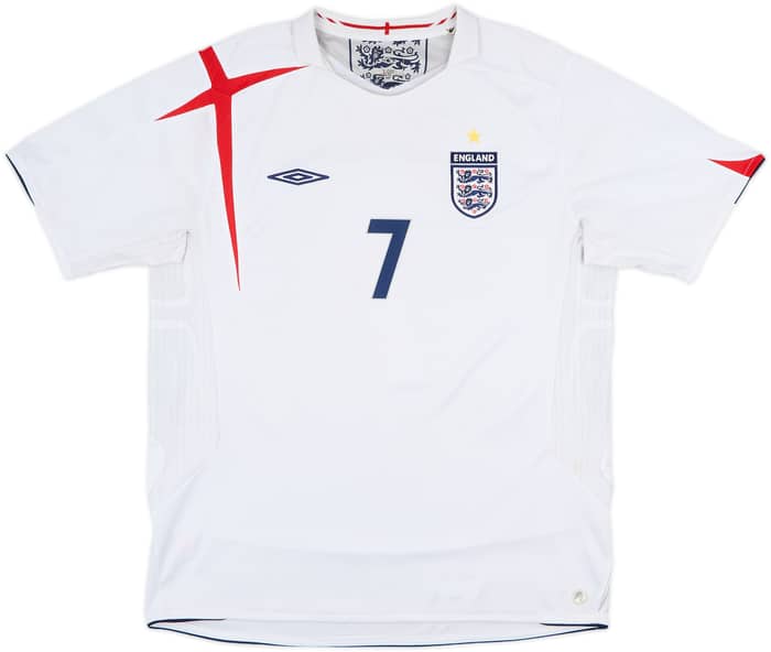 2005-07 England Home Shirt Beckham #7 - 6/10 - (XL)