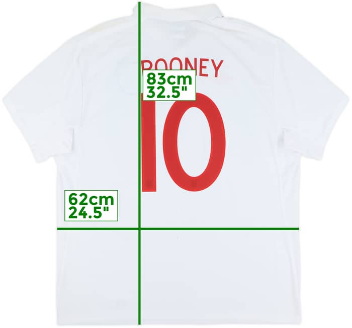 2009-10 England Home Shirt Rooney #10 - 6/10 - (3XL)
