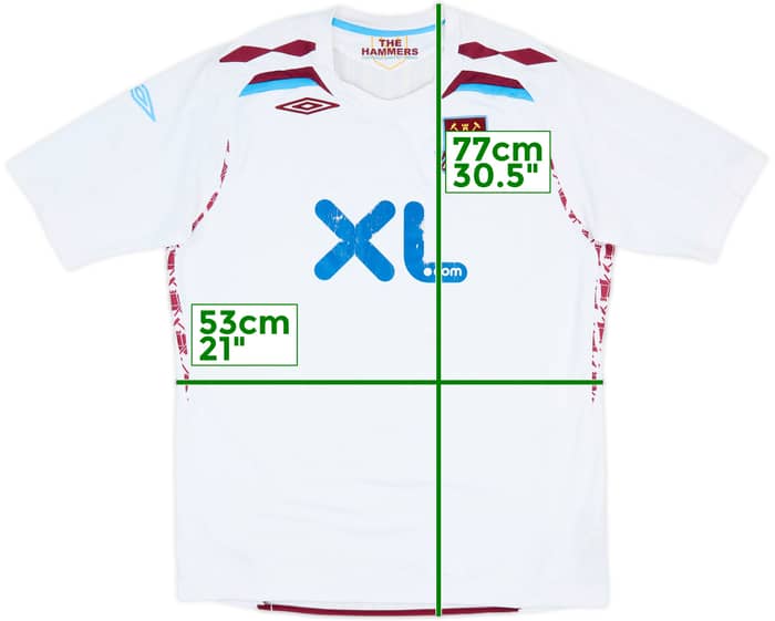 2007-08 West Ham Away Shirt - 4/10 - (L)