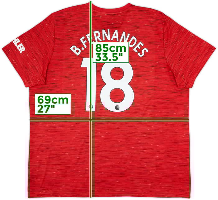 2020-21 Manchester United Home Shirt B.Fernandes #18 - 8/10 - (3XL)