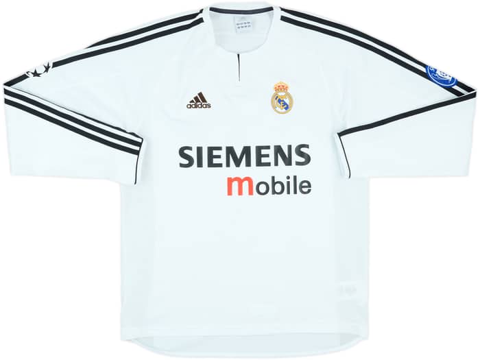 2003-04 Real Madrid Home L/S Shirt R.Carlos #3 - 7/10 - (M)