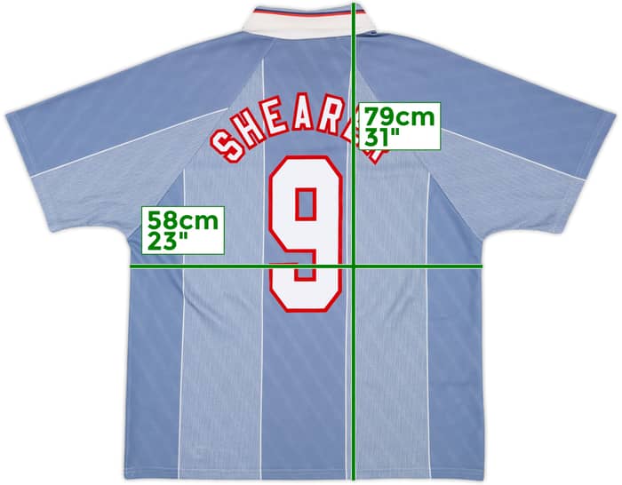 1996-97 England Away Shirt Shearer #9 - 8/10 - (XL)