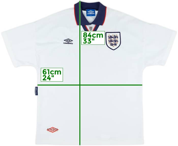 1993-95 England Home Shirt - 6/10 - (XL)