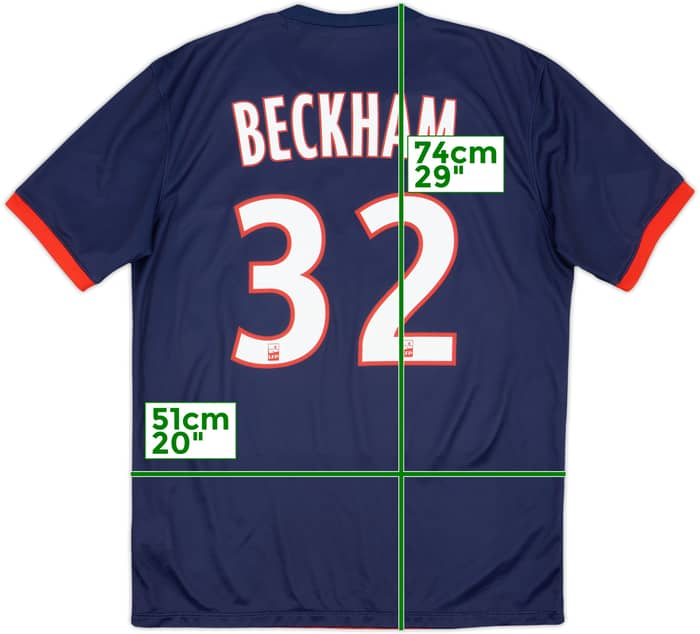 2013-14 Paris Saint-Germain Home Shirt Beckham #32 - 8/10 - (M)