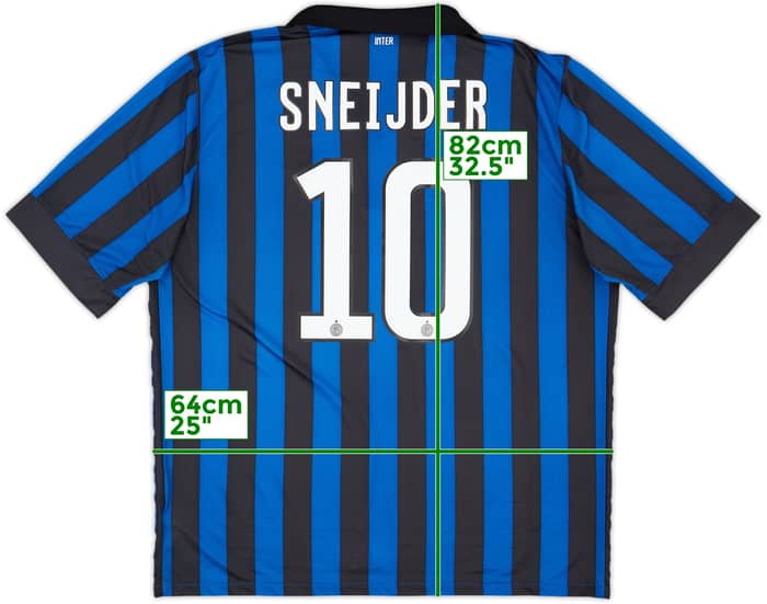 2011-12 Inter Milan Home Shirt Sneijder #10 - 9/10 - (XXL)