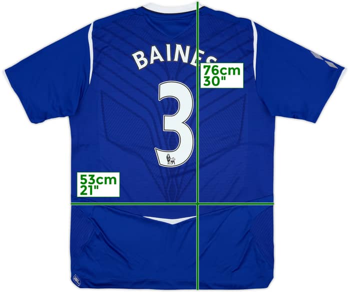 2008-09 Everton Home Shirt Baines #3 - 7/10 - (L)
