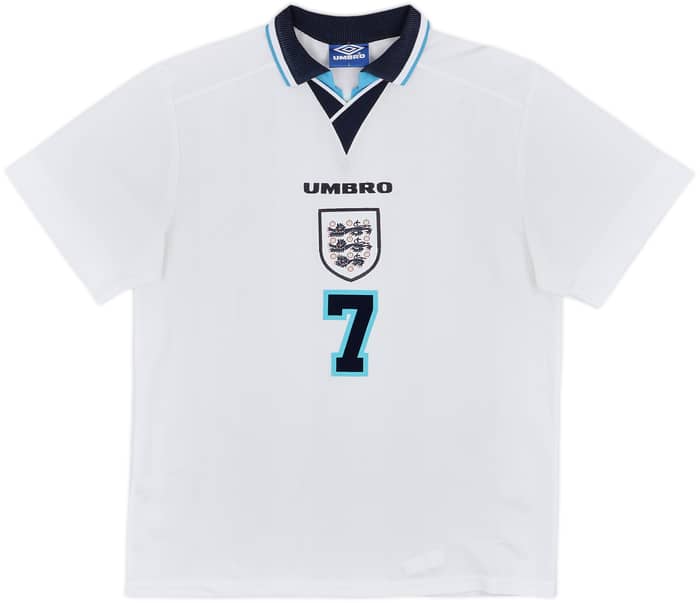 1995-97 England Home Shirt Beckham #7 - 10/10 - (L)