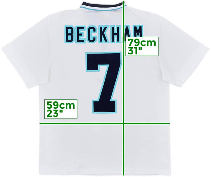 1995-97 England Home Shirt Beckham #7 - 10/10 - (L)