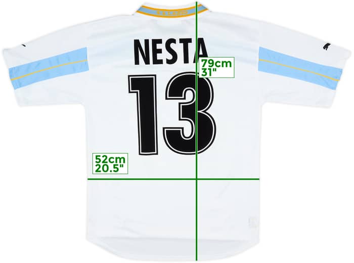 1999-00 Lazio Centenary Home Shirt Nesta #13 - 6/10 - (M)