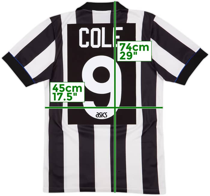 1993-95 Newcastle Home Shirt Cole #9 - 7/10 - (S)