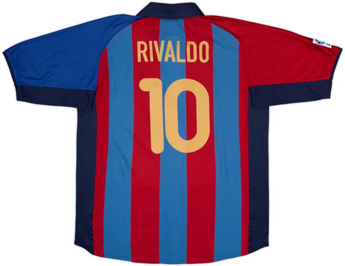 2001-02 Barcelona Home Shirt Rivaldo #10 - 7/10 - (XL)
