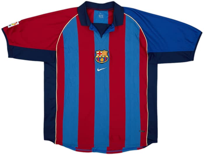 2001-02 Barcelona Home Shirt Rivaldo #10 - 7/10 - (XL)
