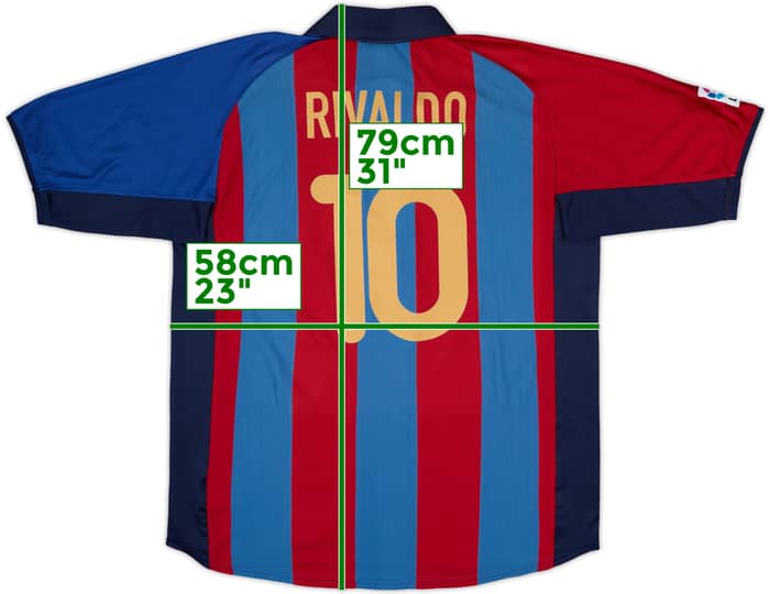 2001-02 Barcelona Home Shirt Rivaldo #10 - 7/10 - (XL)