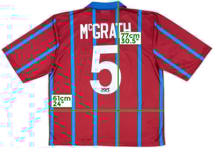 1993-95 Aston Villa Home Shirt McGrath #5 - 10/10 - (XL)