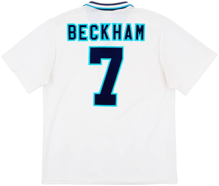 1995-97 England Home Shirt Beckham #7 - 10/10 - (XL)