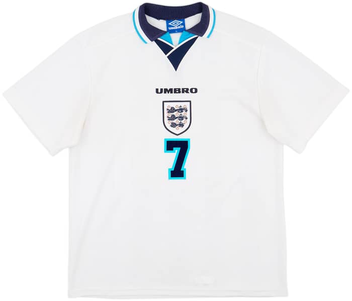 1995-97 England Home Shirt Beckham #7 - 10/10 - (XL)