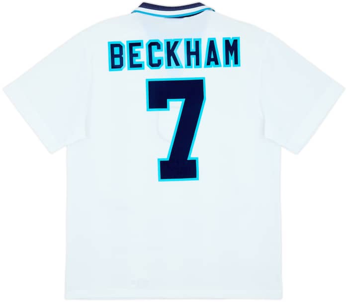 1995-97 England Home Shirt Beckham #7 - 9/10 - (L)