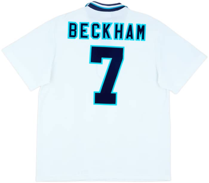 1995-97 England Home Shirt Beckham #7 - 8/10 - (XL)