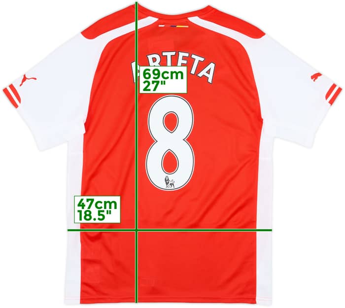 2015-16 Arsenal Home Shirt Arteta #8 (M)