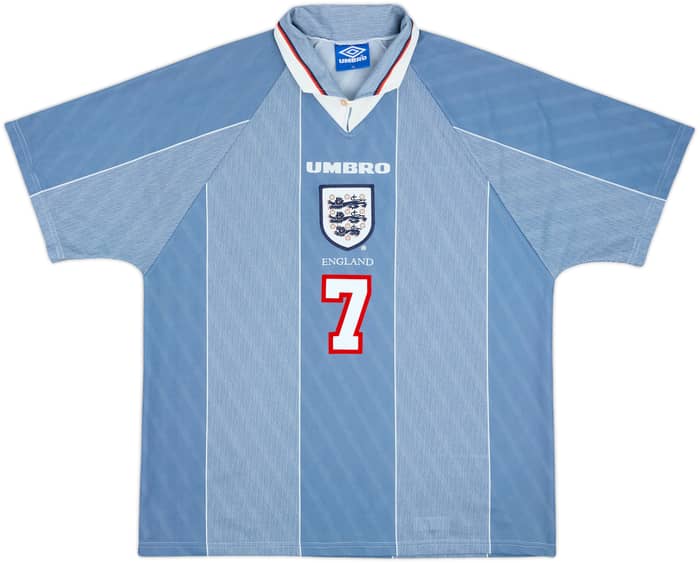 1996-97 England Away Shirt Beckham #7 - 10/10 - (XL)
