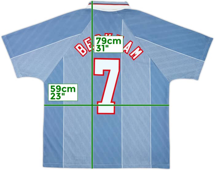1996-97 England Away Shirt Beckham #7 - 10/10 - (XL)