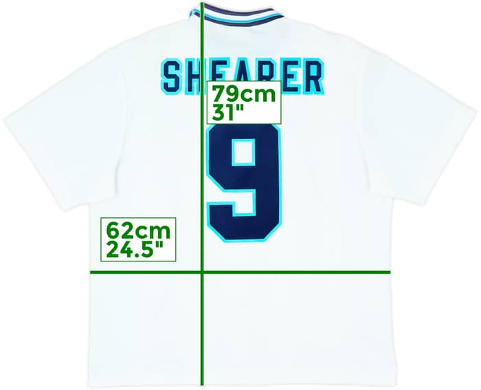 1995-97 England Home Shirt Shearer #9 - 9/10 - (XXL)