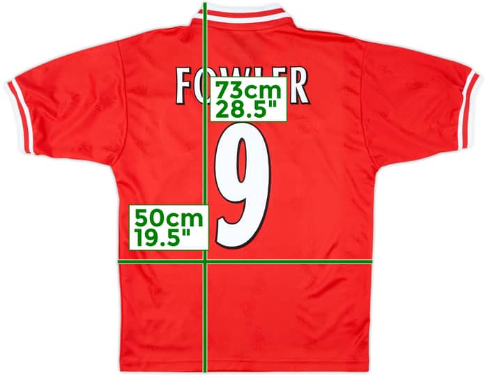1996-98 Liverpool Home Shirt Fowler #9 - 9/10 - (S)