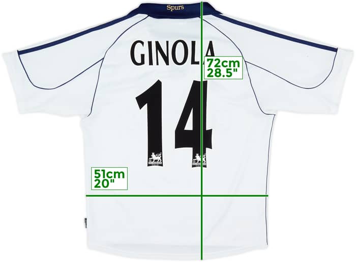 1999-01 Tottenham Home Shirt Ginola #14 - 8/10 - (M)
