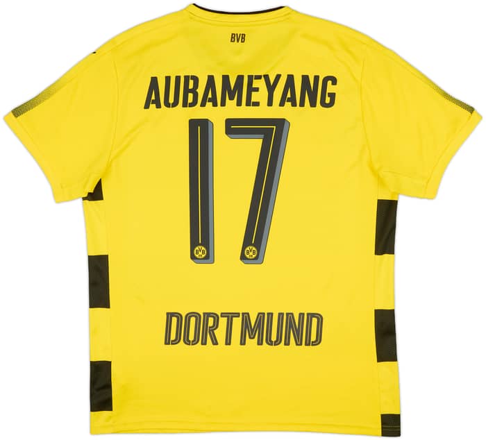 2017-18 Borussia Dortmund Home Shirt Aubameyang #17 - 6/10 - (L)