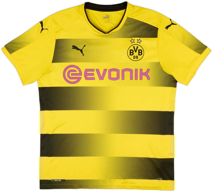 2017-18 Borussia Dortmund Home Shirt Aubameyang #17 - 6/10 - (L)