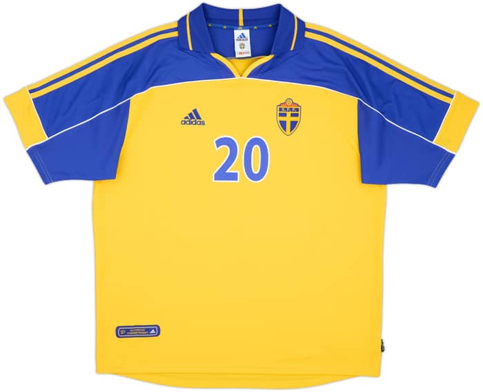 2000-02 Sweden Home Shirt Larsson #20 - 9/10 - (XL)