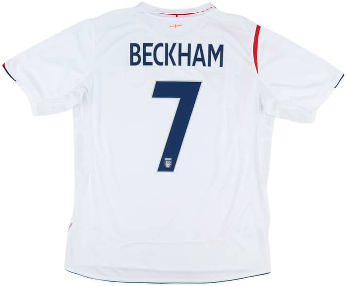 2005-07 England Home Shirt Beckham #7 - 6/10 - (XL)