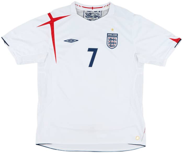 2005-07 England Home Shirt Beckham #7 - 6/10 - (XL)