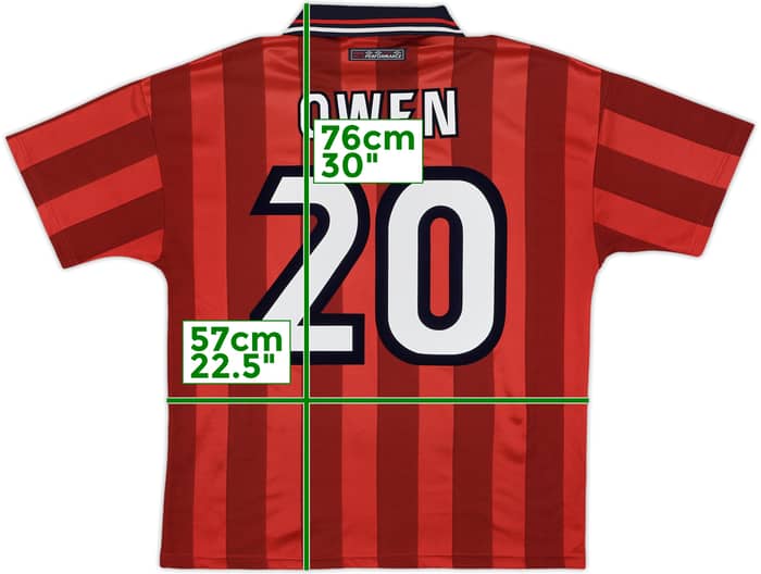 1997-99 England Away Shirt Owen #20 - 8/10 - (M)