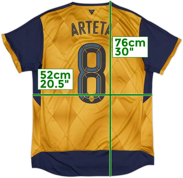 2015-16 Arsenal Away Shirt Arteta #8 - 8/10 - (L)