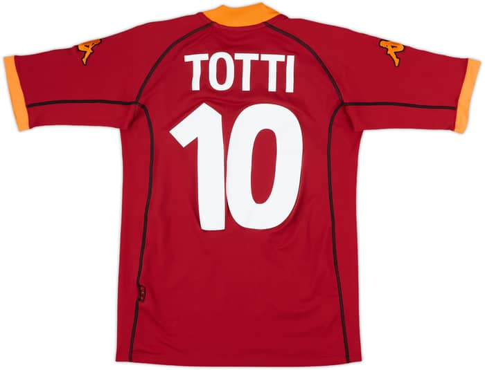 2001-02 Roma Home Shirt Totti #10 - 8/10 - (M)