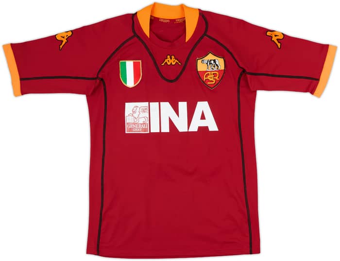 2001-02 Roma Home Shirt Totti #10 - 8/10 - (M)