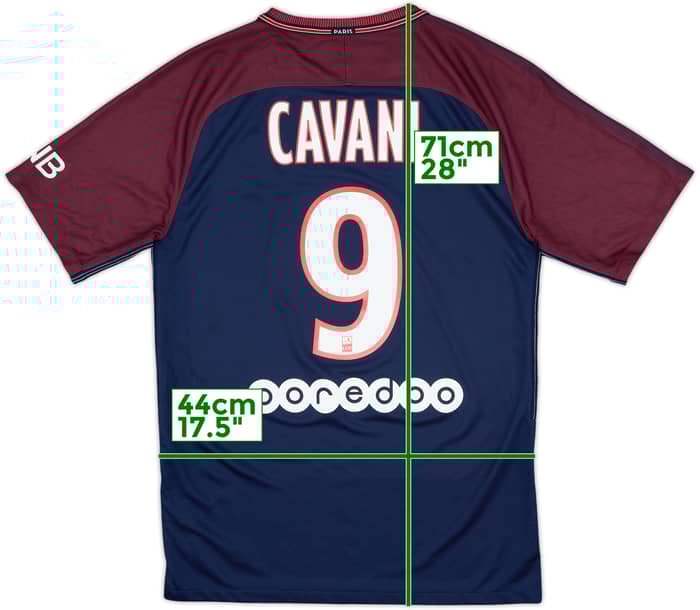 2017-18 Paris Saint-Germain Home Shirt Cavani #9 - 9/10 - (S)