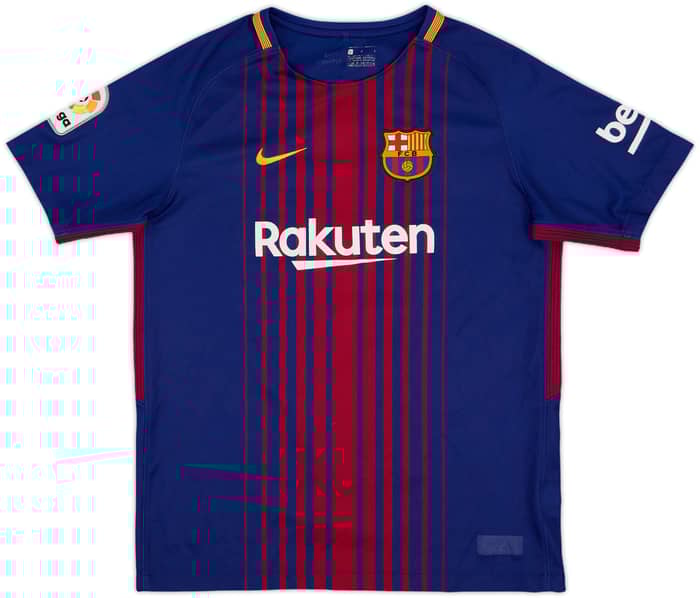 2017-18 Barcelona Home Shirt Messi #10 - 5/10 - (L.Boys)