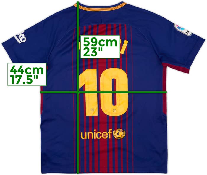 2017-18 Barcelona Home Shirt Messi #10 - 5/10 - (L.Boys)
