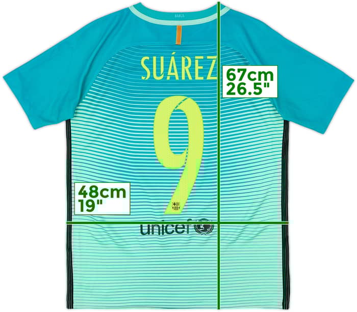 2016-17 Barcelona Third Shirt Suarez #9 - 6/10 - (XL.Boys)