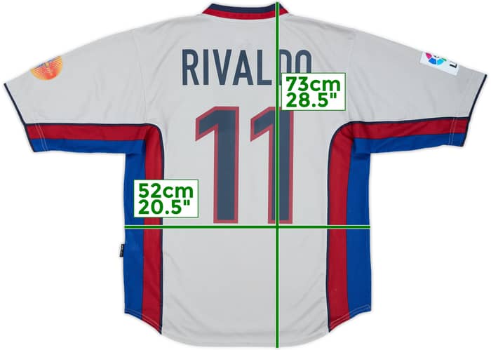1998-01 Barcelona Away Shirt Rivaldo #11 - 8/10 - (M)