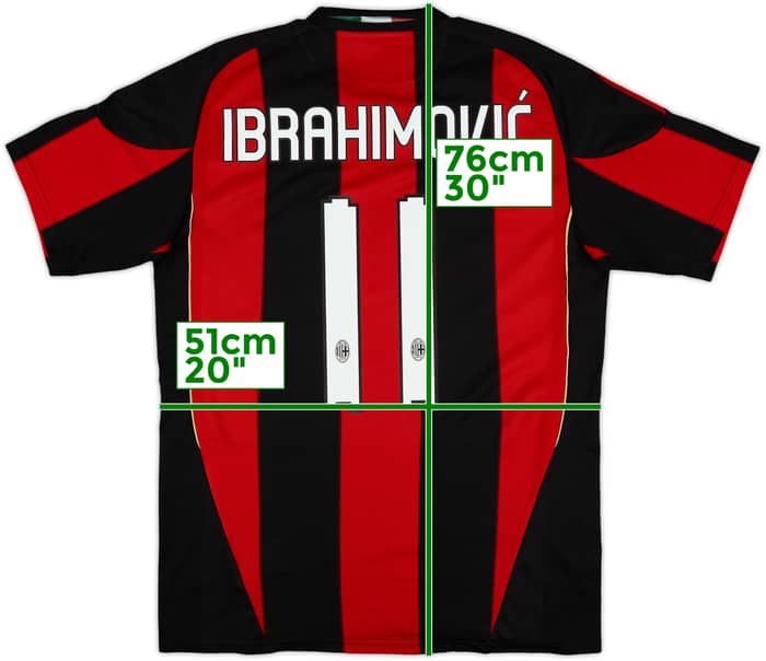 2010-11 AC Milan Home Shirt Ibrahimovic #11 - 6/10 - (L)