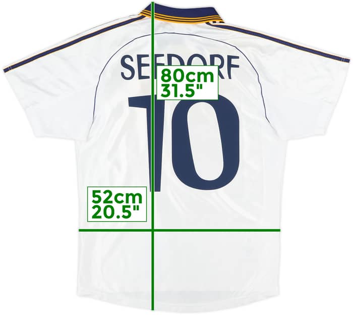 1998-00 Real Madrid Home Shirt Seedorf #10 - 8/10 - (M)